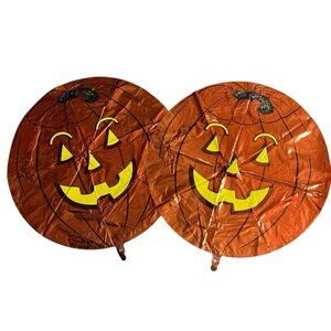 Vintage Superloon Halloween Pumpkin Mylar Balloon Large Set Of 2 Jack O‎ Lantern